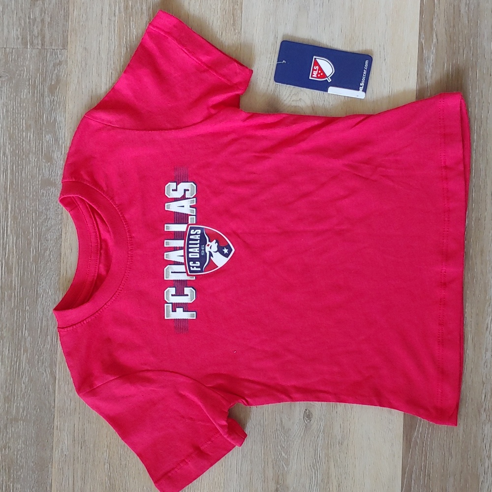 NWT MLS FC Dallas Youth Girls T-Shirt Red Size XS